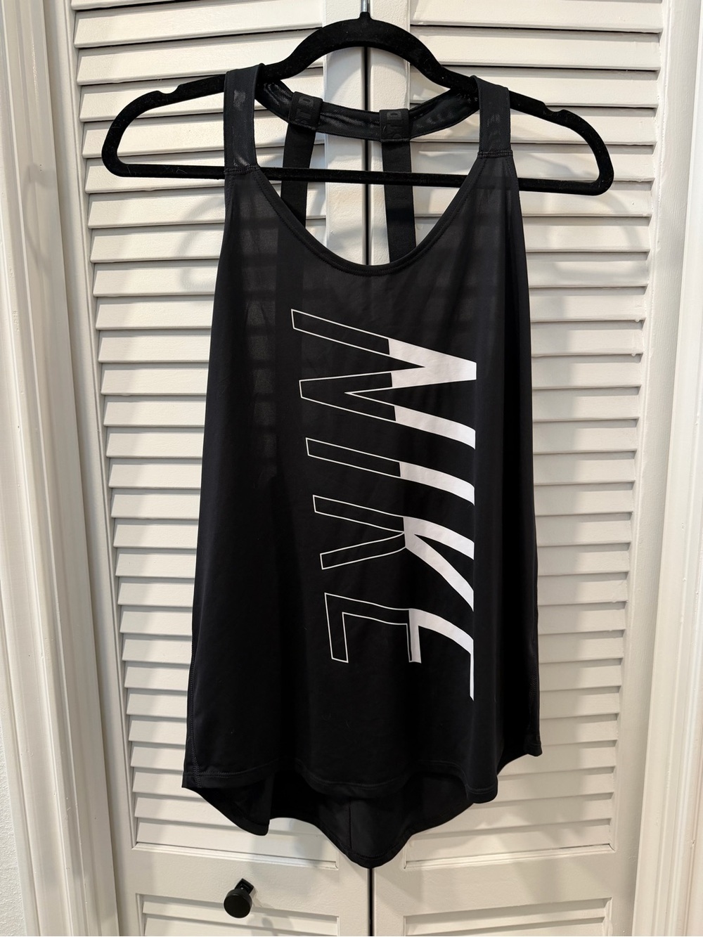 Nike Dri-FIT Black Oversized Logo Racerback Workout Tank Size L